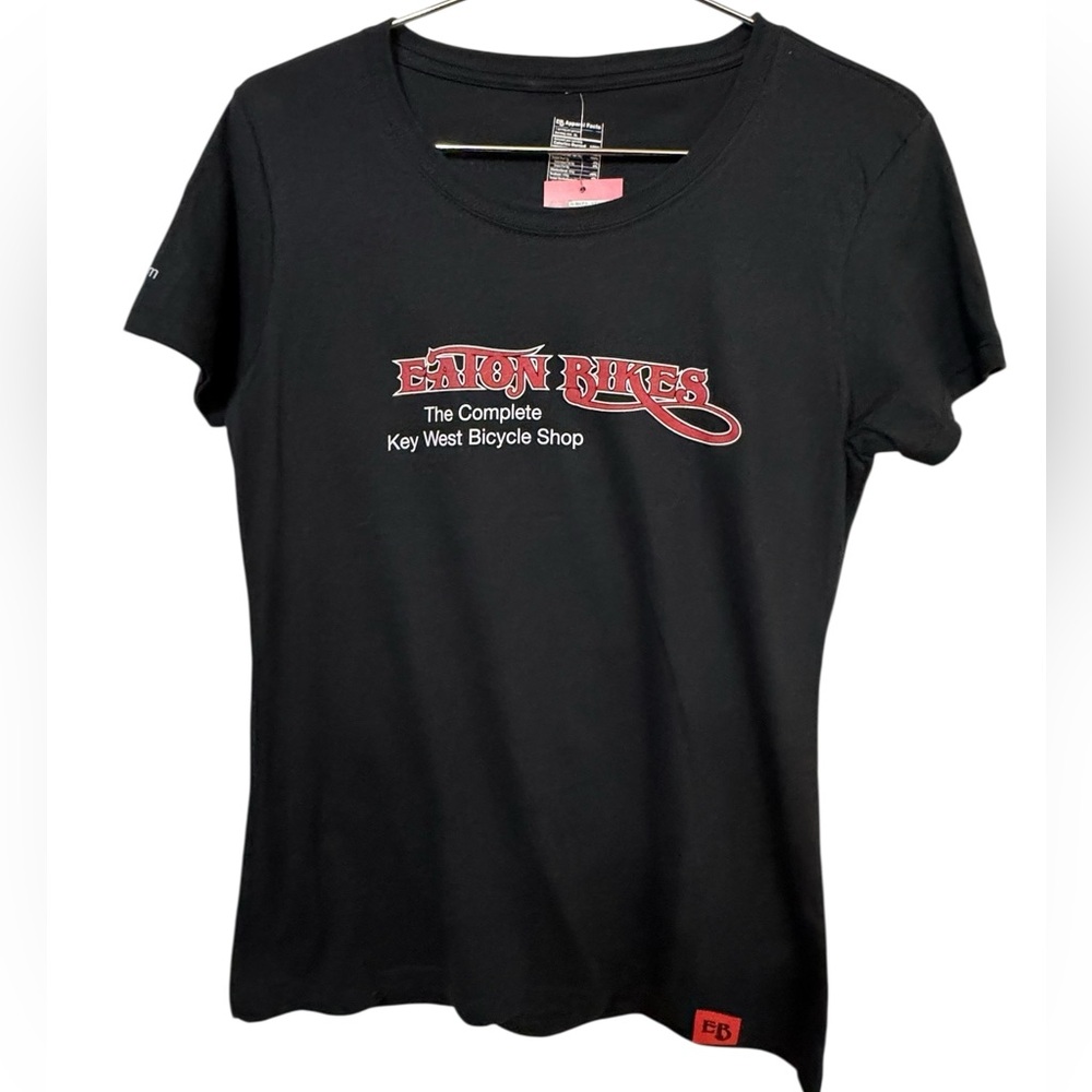 Eaton Bikes EB Key West FL Cycling Black Women's XL Short Sleeve T-Shirt NWT